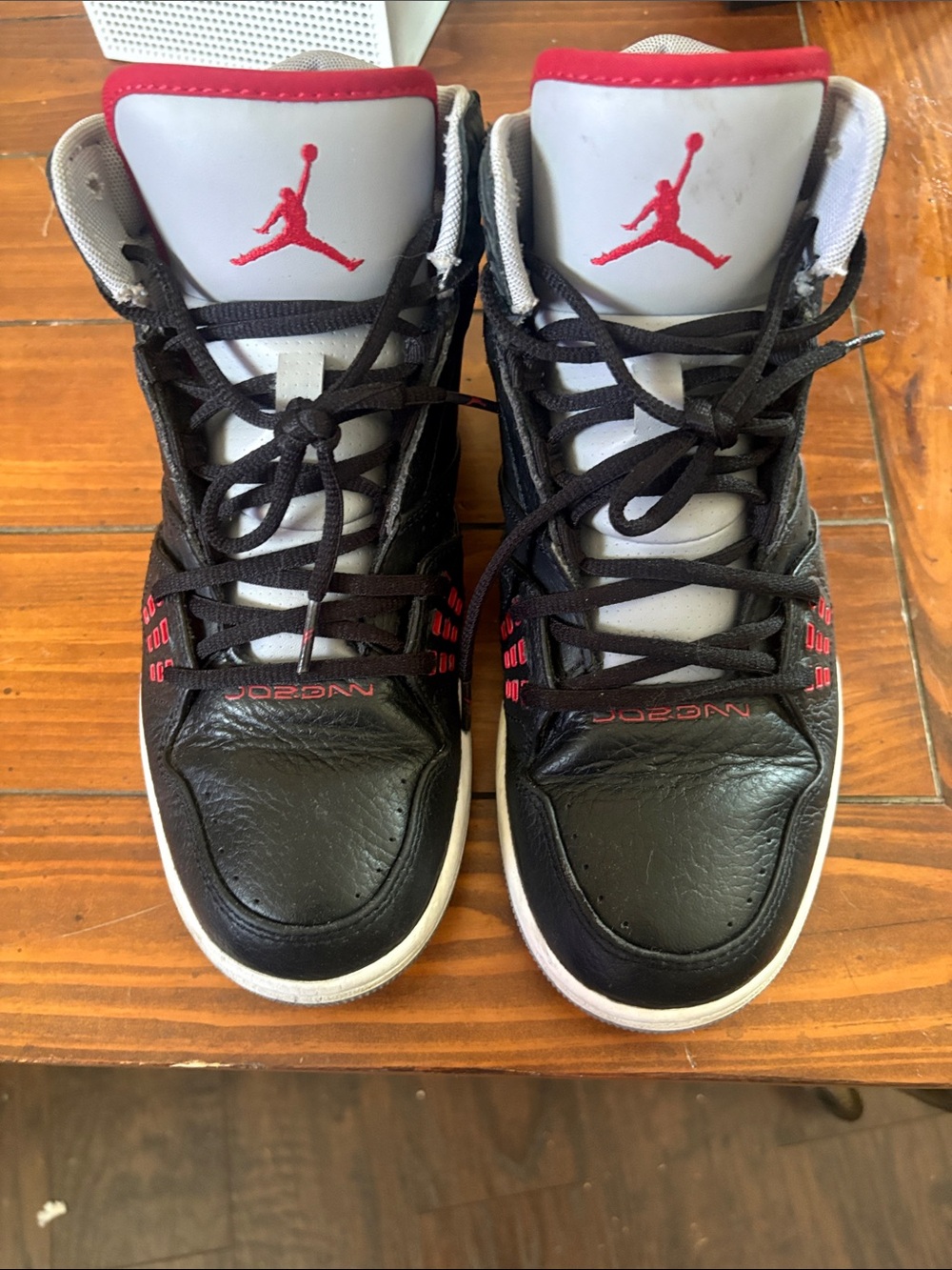 Jordan Black, White & Red High-Top Sneakers